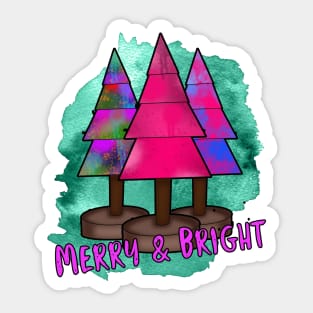 Christmas trees - merry & bright Sticker